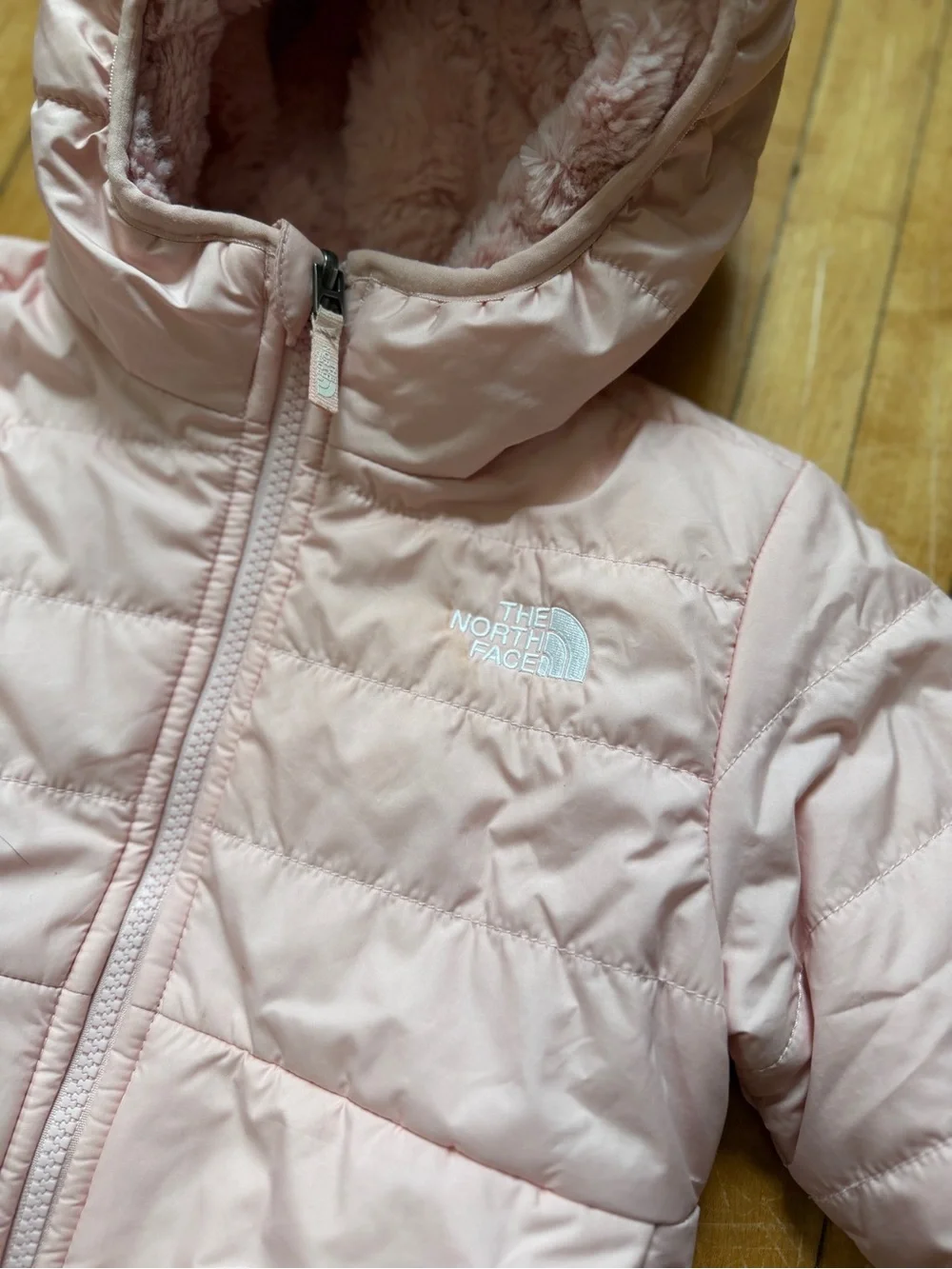 The North Face Reversible Mossbud Swirl Hooded Puffer Jacket Toddler Girls 3T